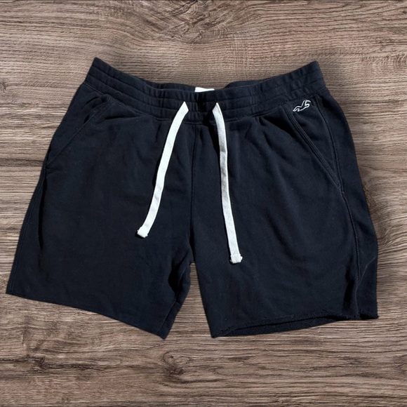 Hollister Pants - Y2K Hollister Black Comfy Lounge Shorts with White Drawstring